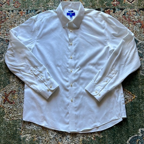 EGARA MENS WHITE NON-IRON COTTON DRESS SHIRT IN SZ XL…100% NON-IRON COTTON…NICE! - Picture 1 of 7